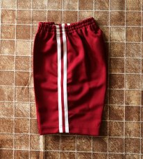 画像3: Columbine 2本ラインハーフパンツ【エンジ】 （無地品） (3)