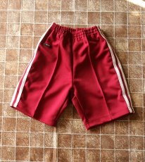 画像1: Columbine 2本ラインハーフパンツ【エンジ】 （無地品） (1)