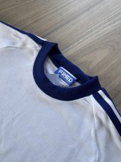 画像3: FRED　花紺ライン入り　クルーネック半袖（校章・ネーム刺繍あり） (3)