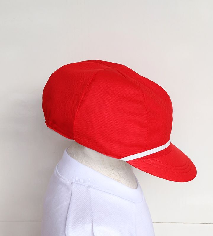 画像1: 赤白帽子ニット （ネーム刺繍あり） (1)